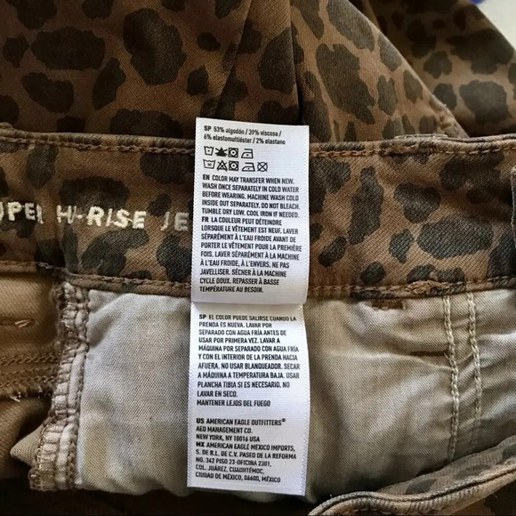 American Eagle NWOT Leopard Print Super Hi-Rise Jegging Various - Picture 12 of 12